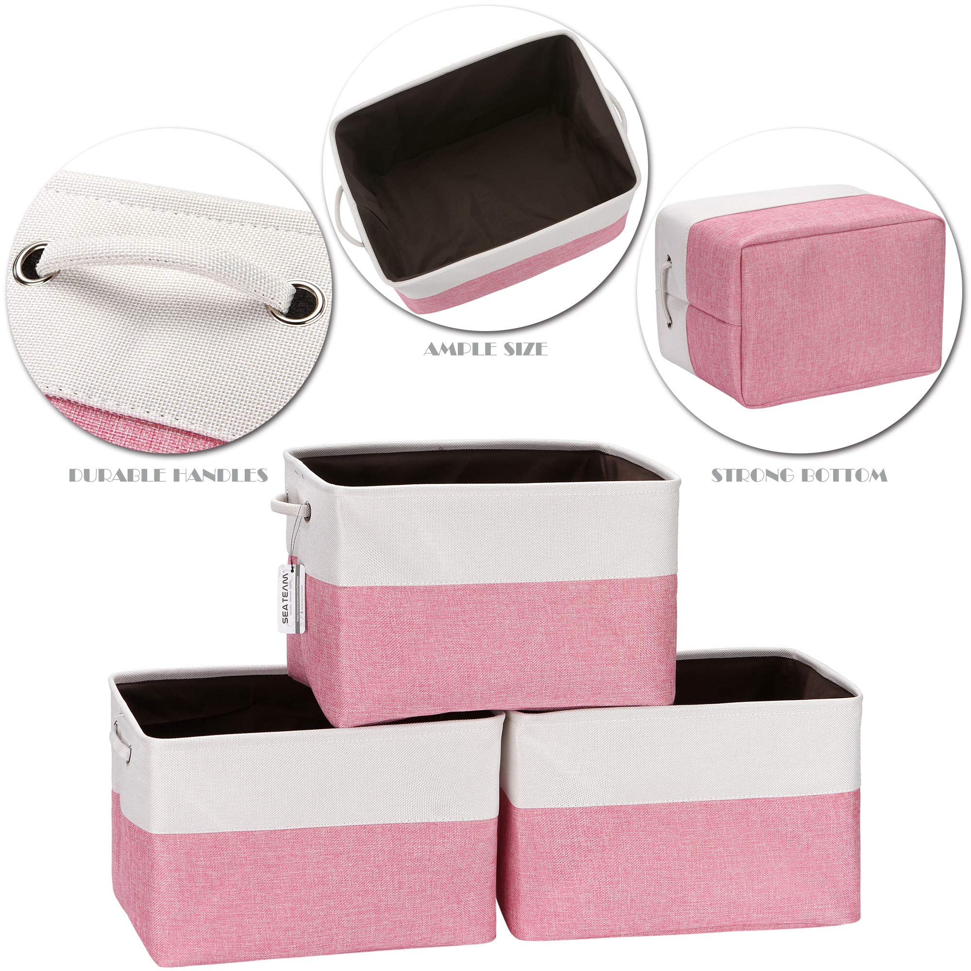 Sea Team Triple Large Rectangular Canvas Storage Organiser with Handles