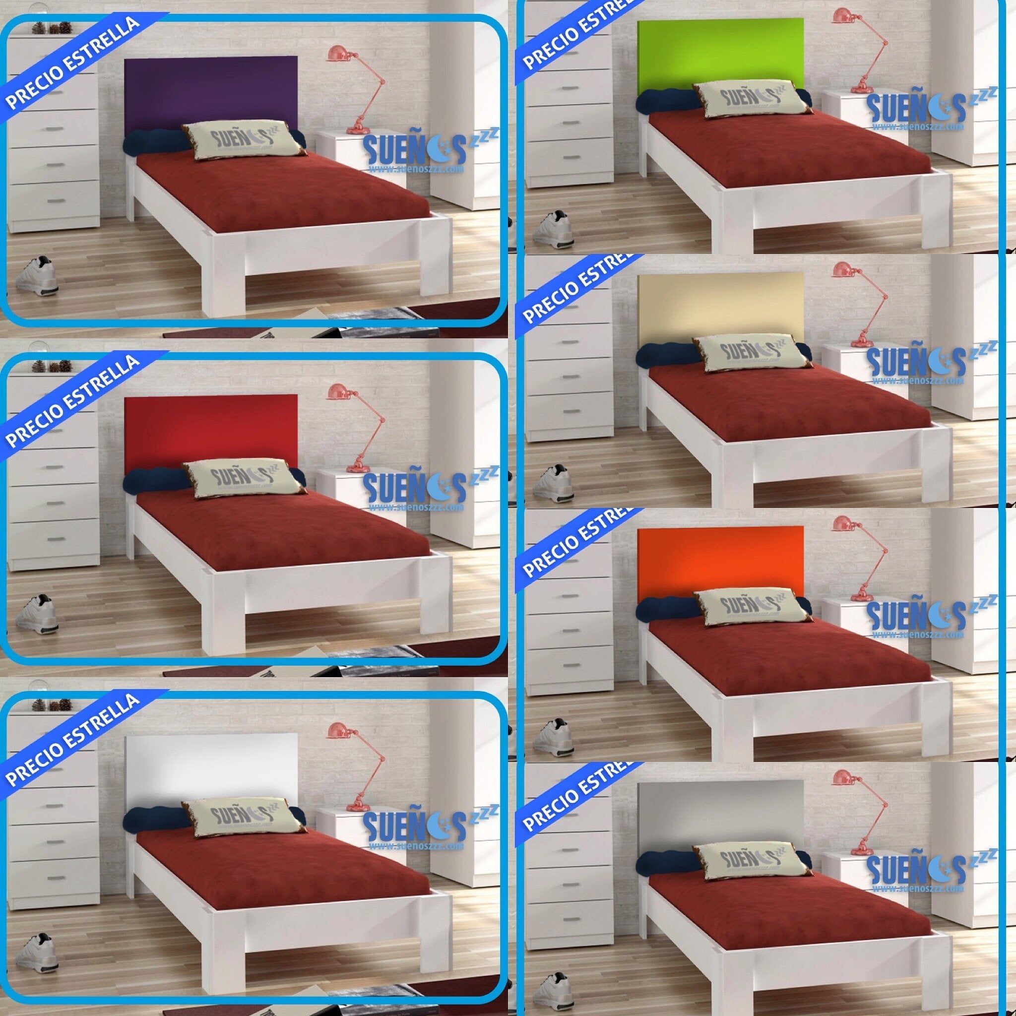 SuenosZzz–Youthful Smooth Headboard. Measurements: Black: 100x57cm (Bed90 cm). Beige: 100x57 (Bed90cm)