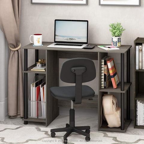 Furinno JAYA Compact Computer Desk, Writing Desk, Study Desk, French Oak/Black