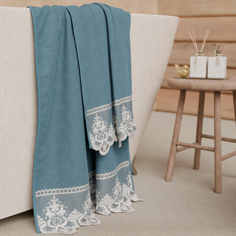 PETTI Artigiani Italiani - Bath Towels in 100% Cotton Terry Towel, 1+1 Towel Set, 2 Pieces 1 Face Towel and 1 Hand Towel, Avion