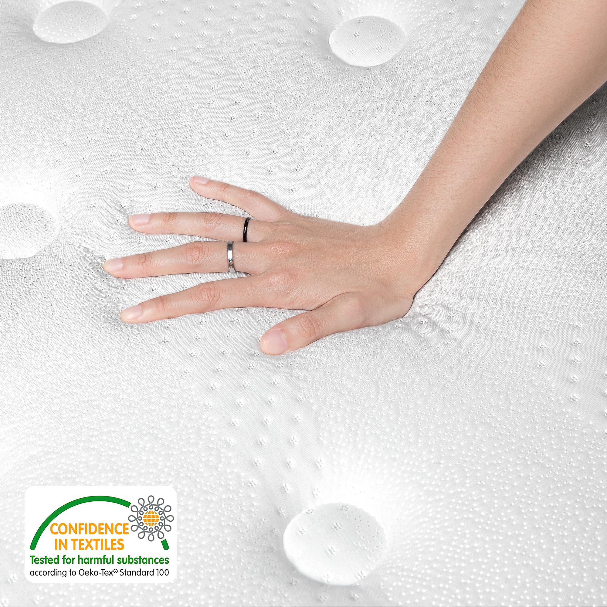 TeQsli Individually Pocket Sprung Small Double Mattress 4FT with Soft Fabric, 10 Inch Hybrid Mattress Small Double for Pressure & Back Pain Relief