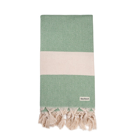 Blue Beach Turkish Towel Diamond -100x180cm Large Turkish Hammam Peshtemal Towel - Super Absorbent, Quick Dry, Lightweight