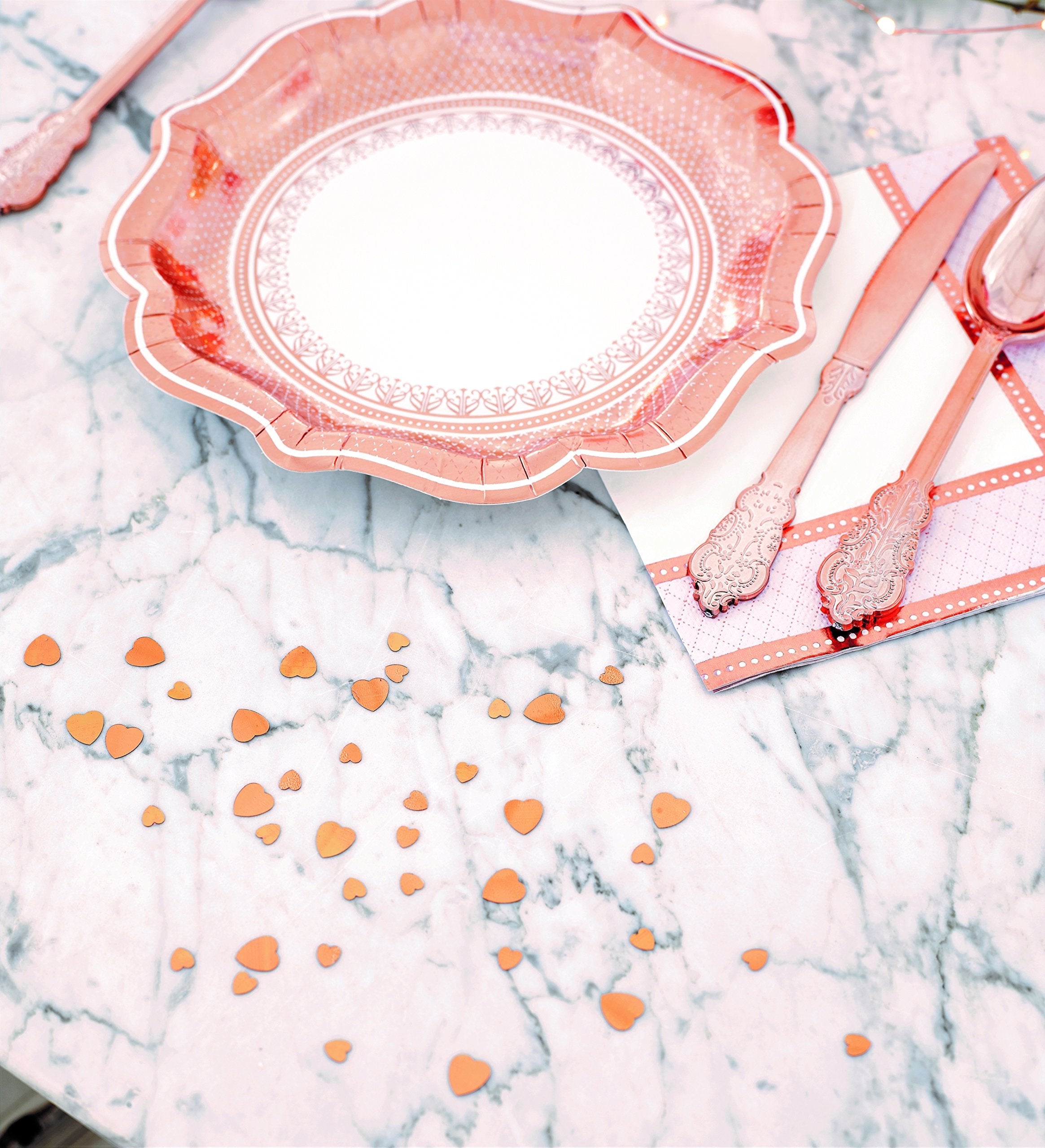 Talking Tables Party Porcelain Rose Gold Napkin. 33Cm