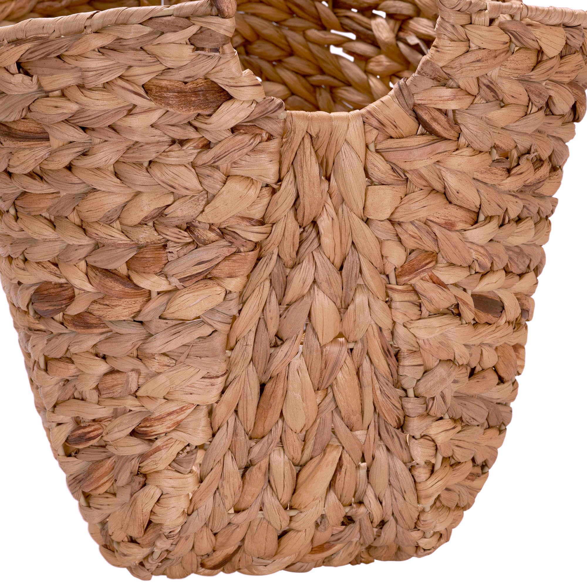 Household Essentials ML-4002 Tall Water Hyacinth Wicker Basket with Handles | Natural