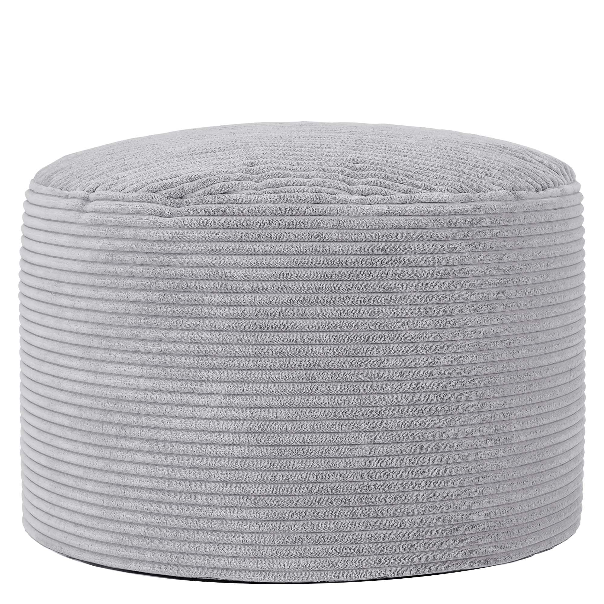 icon Milano Large Cord Bean Bag Footstool with Filling Included, Grey