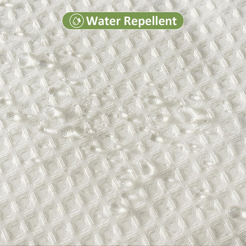 FY&XZH Heavy-Duty Waffle Weave Shower Curtain with Stainless Steel Hooks, Thick Fabric for Bathroom, Hotel, Spa & Salon-183 x 214cm (Beige)