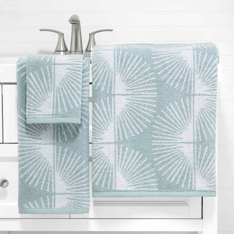Nicole Miller - Hand Towels, Soft & Absorbent Cotton, Dorm Room Essentials, Set of 2 (Kendall Collection, Oasis)