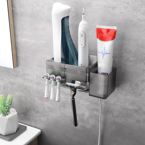 OETAMS Toothbrush Holder Electric No Drilling Toothpaste Holder