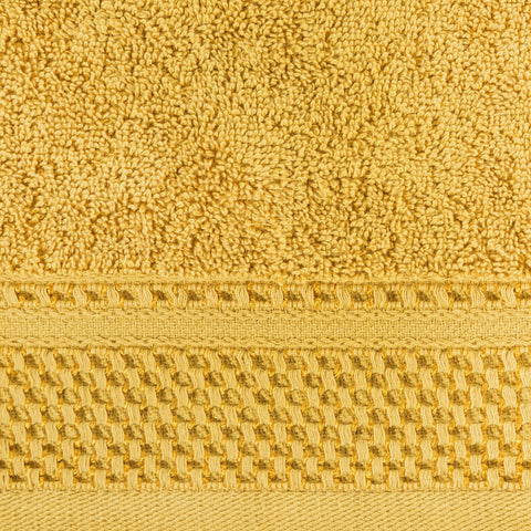 Eurofirany Carlo Bath Towel Set Hand Towel Sauna Towel Pattern - Absorbent, 100% Cotton 580g/m, Pack of 3 and 6, Rapeseed Yellow, 50 x 90 cm, 6