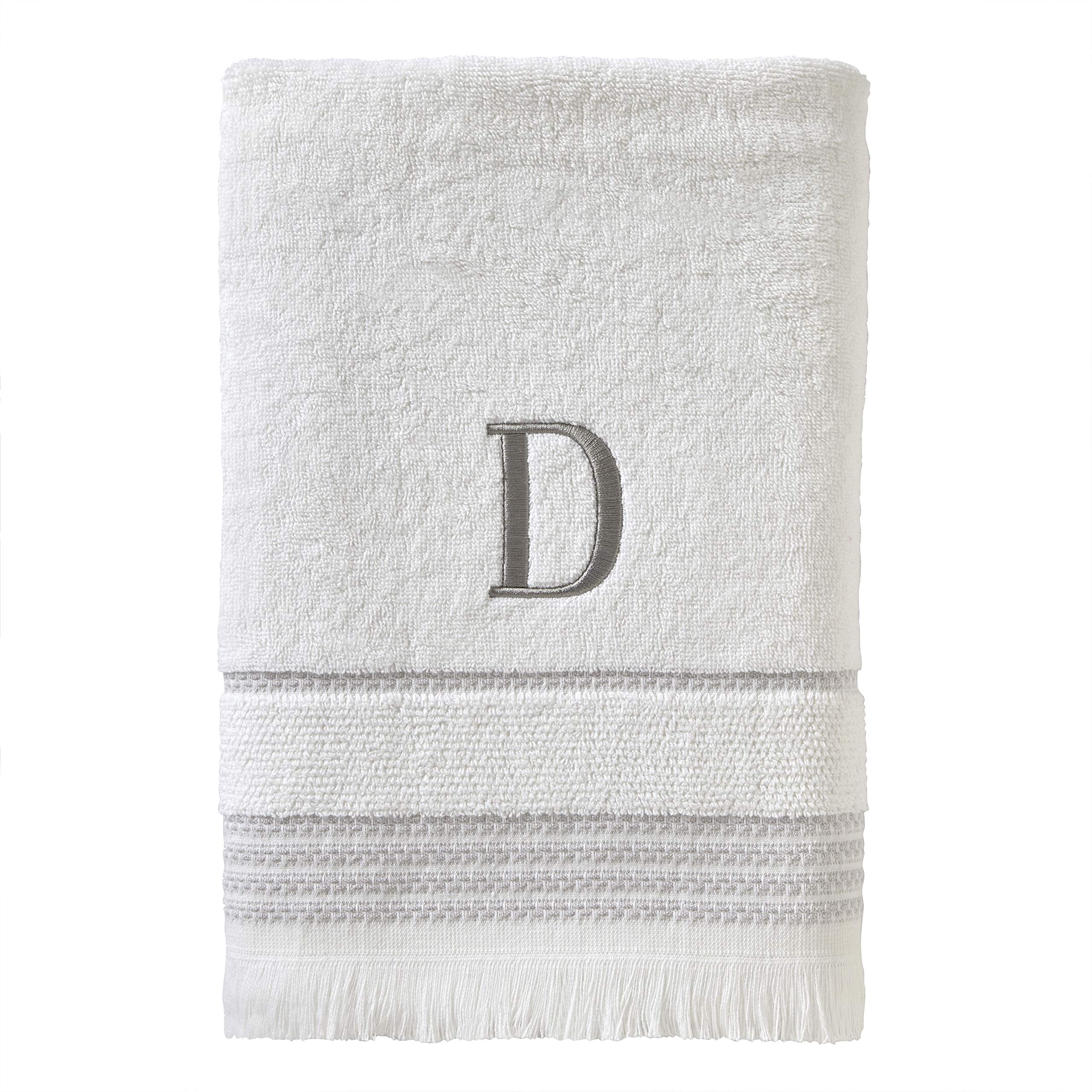 SKL Home Casual Monogram Bath Towel, D, 28x54