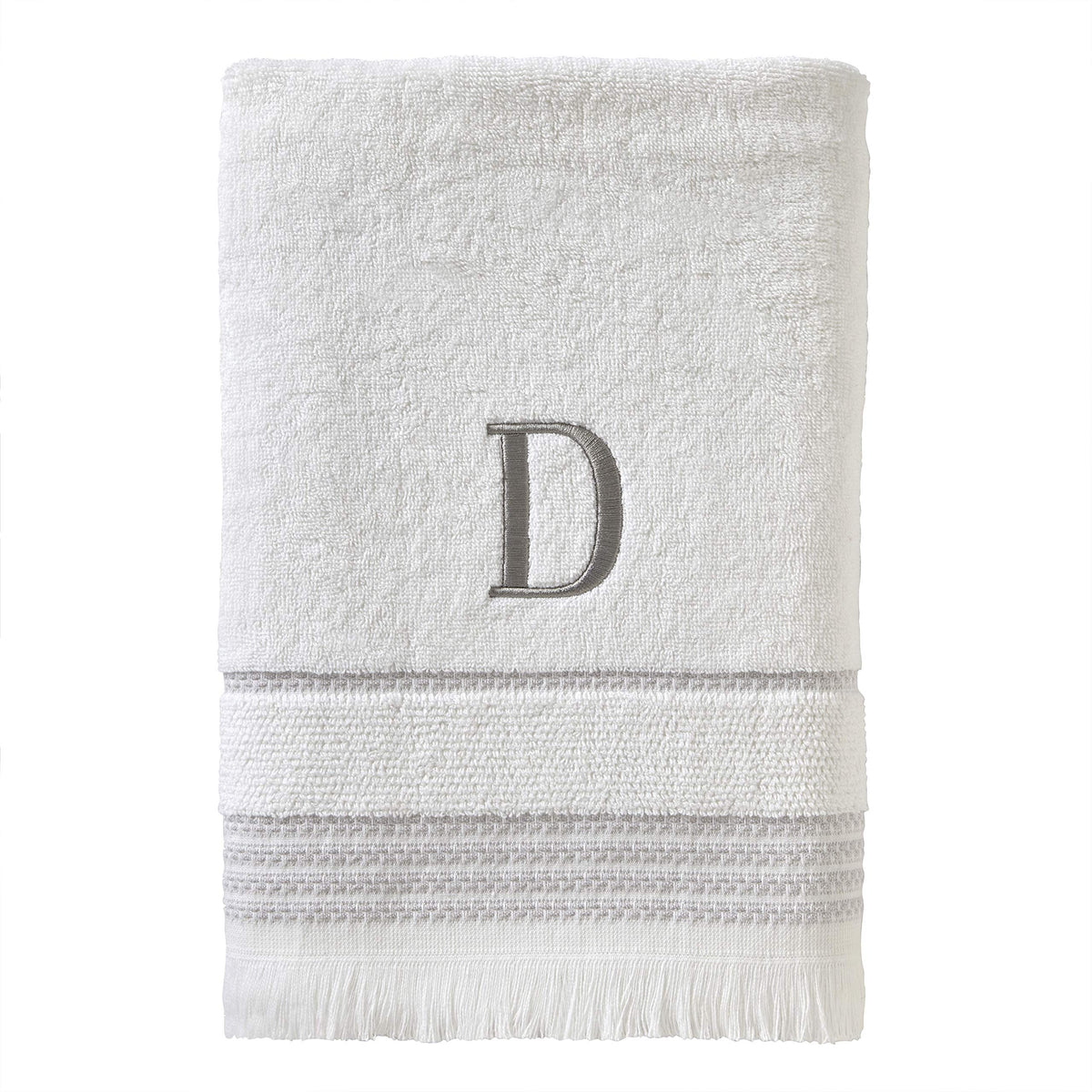 SKL Home Casual Monogram Bath Towel, D, 28x54