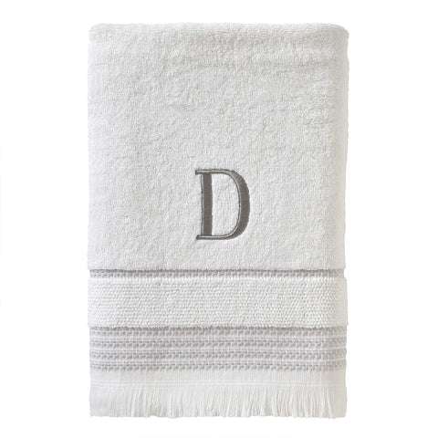 SKL Home Casual Monogram Bath Towel, D, 28x54