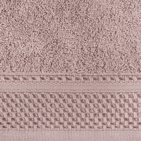 Eurofirany Carlo Bath Towel Set Hand Towel Sauna Towel Pattern - Absorbent, 100% Cotton 580g/m, Pack of 3 and 6, Light Pink, 50 x 90 cm, 6