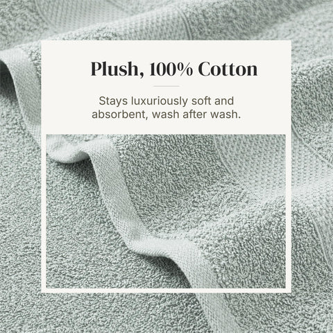 Modern Threads 6-Piece 100% Combed Cotton Yarn Dyed Cobblestone Jacquard Towel Set Misty Blue
