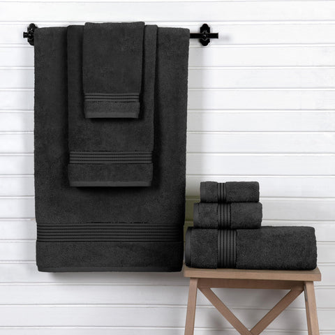 Elegant Comfort Premium Cotton 6-Piece Towel Set, Includes 2 Washcloths, 2 Hand Towels and 2 Bath Towels, 100% Turkish Cotton