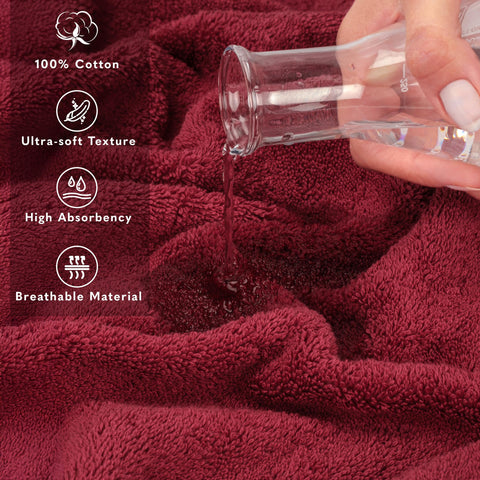American Soft Linen Oversized Bath Sheet 40x80 Extra Large for Bathroom, 100% Cotton Turkish Jumbo Bathsheet Towels for Adults Bordeaux Red Bath Sheet