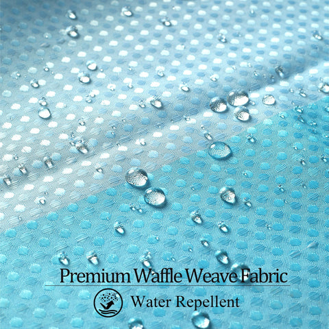 maifey Shower Curtain for Bathroom, Waffle Fabric Heavy Duty Waterproof Wet Room Blue Shower Curtains Heavy Duty Bath anti-fouling with 12 Hooks 180