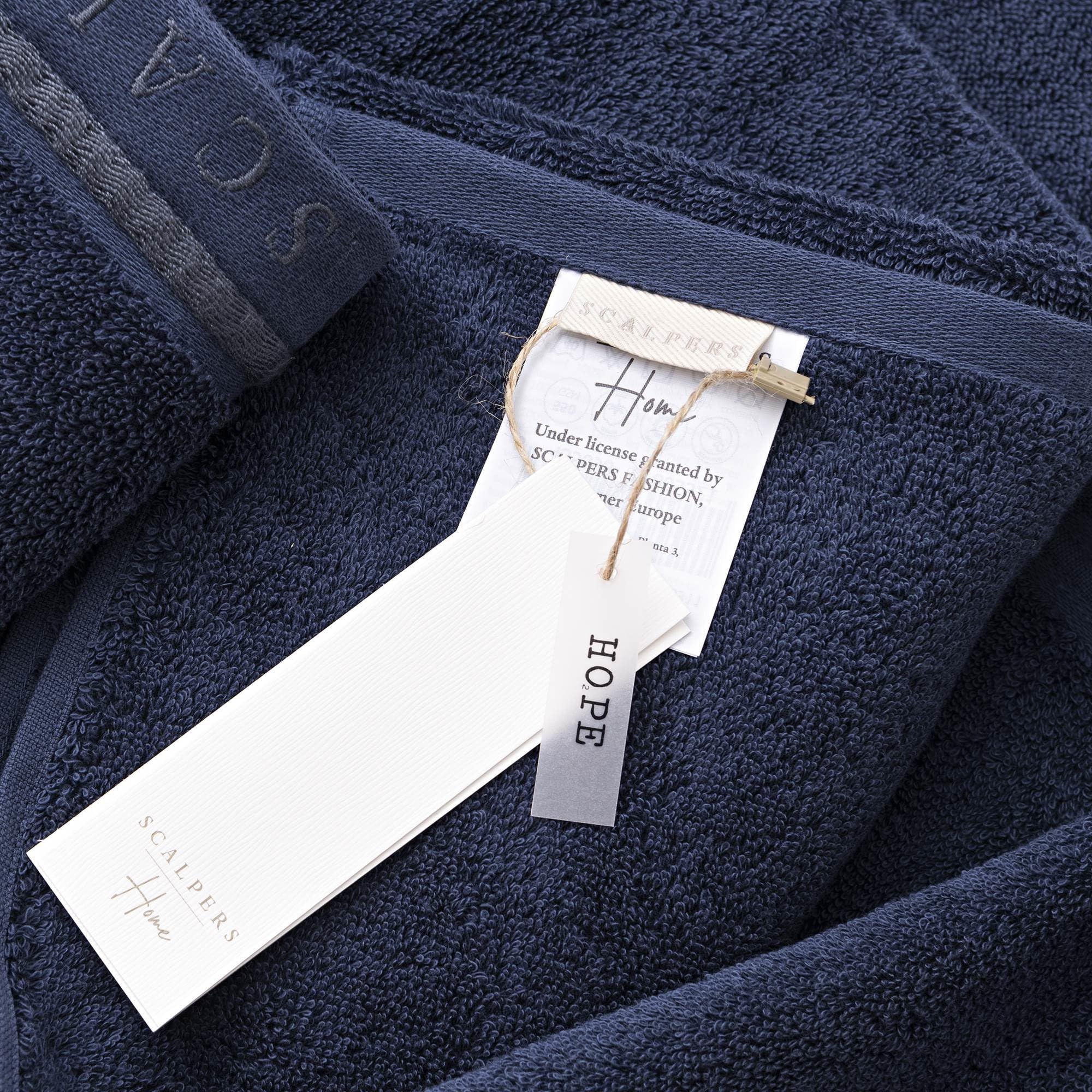 Scalpers Set Bath Towels (Vanity 30 x 50 cm + Hands 50 x 90 cm + Bath 70 x 140 cm) 450GSM Cotton Blue with Grey Home