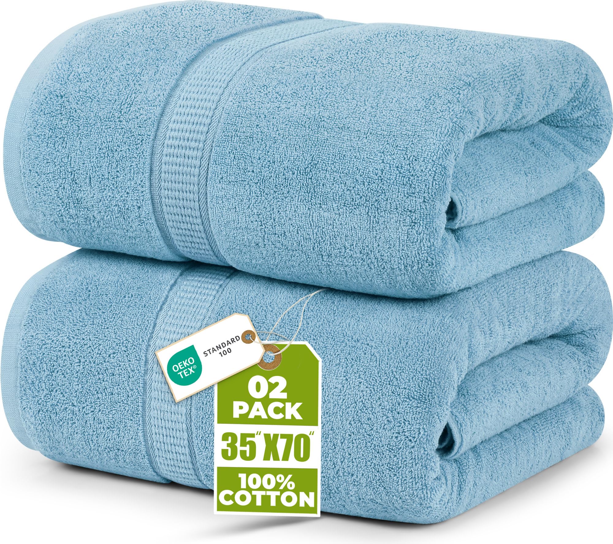 Utopia Towels - Premium Jumbo Bath Sheet (90 x 180 cm, 2 Pack) - 100% Ring Spun Cotton Highly Absorbent and Quick Dry Extra Large Bath Sheet