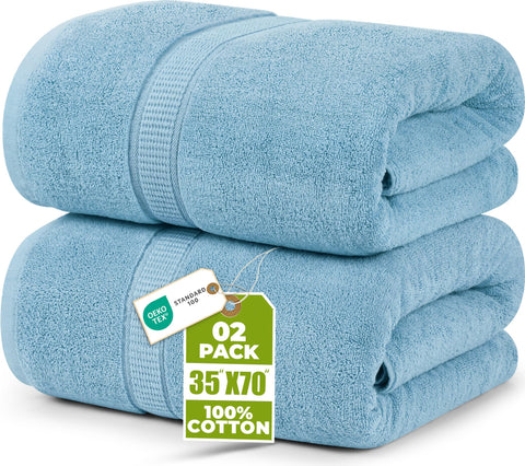 Utopia Towels - Premium Jumbo Bath Sheet (90 x 180 cm, 2 Pack) - 100% Ring Spun Cotton Highly Absorbent and Quick Dry Extra Large Bath Sheet