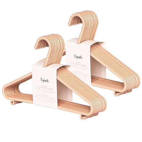 3 Sprouts Wheat Straw Baby Hangers, 30 Pack, Baby Closet, Speckled Pink