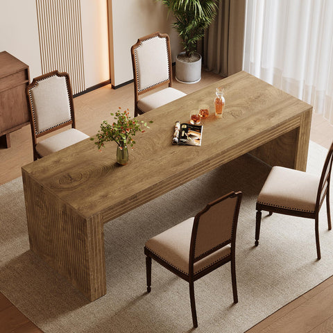 Tribesigns 78.7-inch Large Dining Table for 6-8, Rectangular Kitchen Table with Heavy Duty Pedestal
