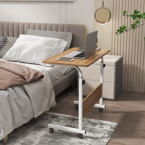 sogesfurniture Laptop Table Height Adjustable, Mobile Laptop Stand Coffee Table Side Table, portable Laptop Desk Tray for Sofa, Bed, Balcony, Garden