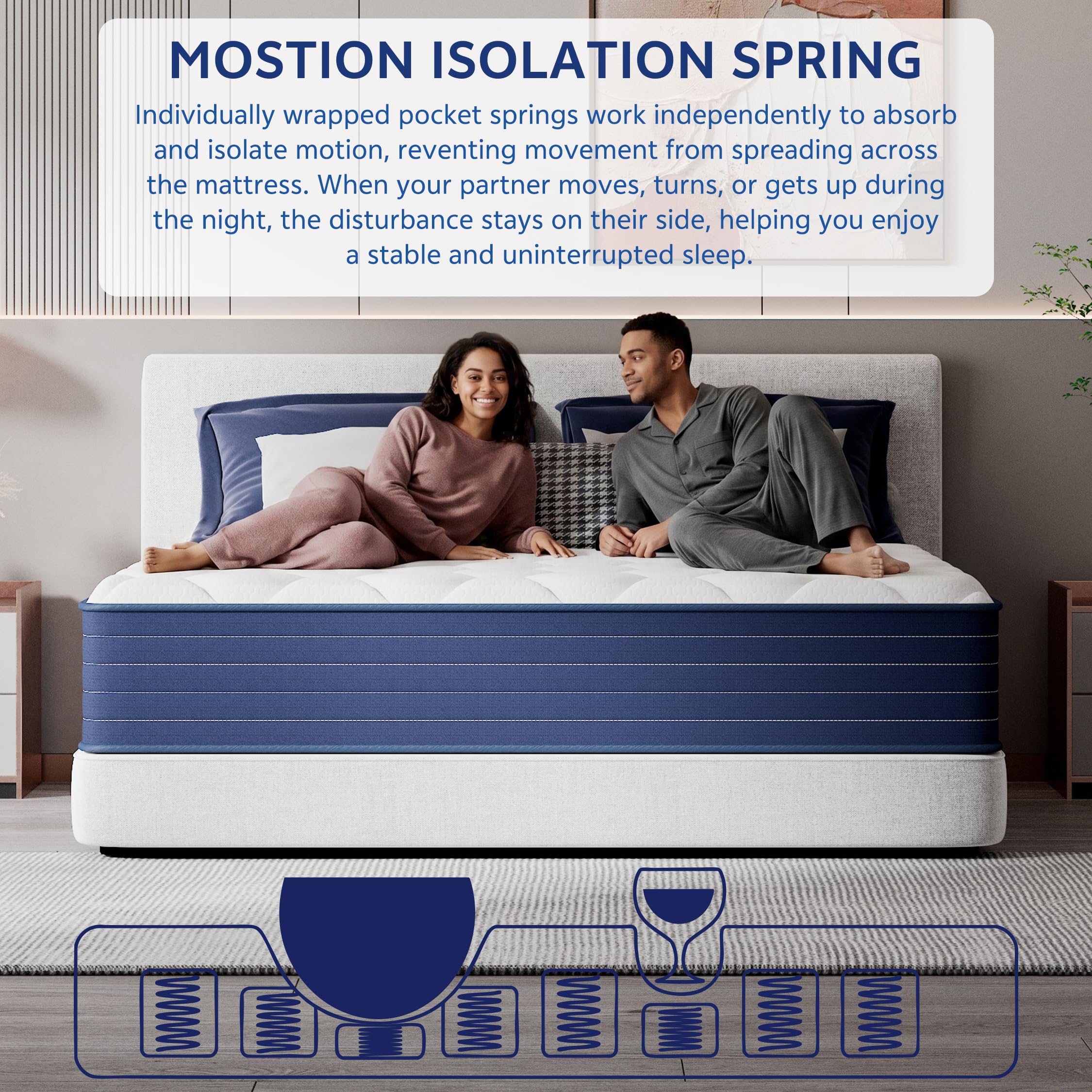 PurrJoys Orthopedic King Size Mattress 25cm Medium Firm for Back & Lumbar Pain Relief 150x200cm
