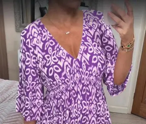 New Plus Size Super Fairy V-neck Floral Dress For Beach Vacation, Loose Long Skirt