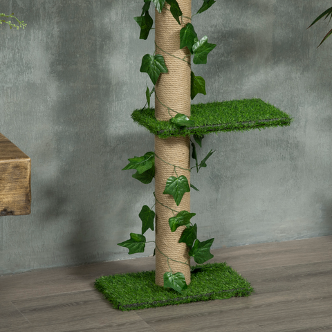 242cm Adjustable Floor-To-Ceiling Cat Tree w/ Anti-Slip Kit - Green