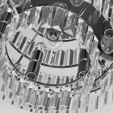 Round Crystal Ceiling Lamp 7 Lights Chandelier Mounted Fixture