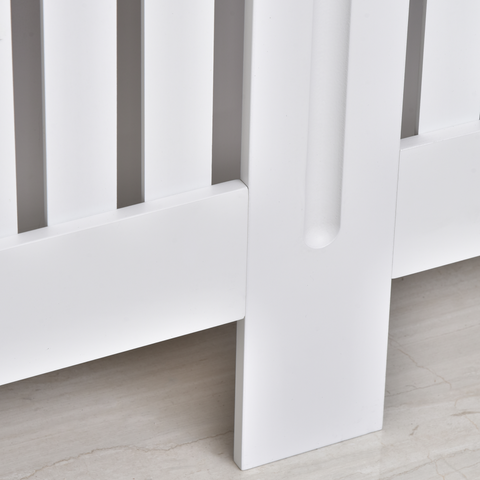 HOMCOM Radiator Cover Painted Slatted MDF Cabinet Lined Grill 152x19x81cm