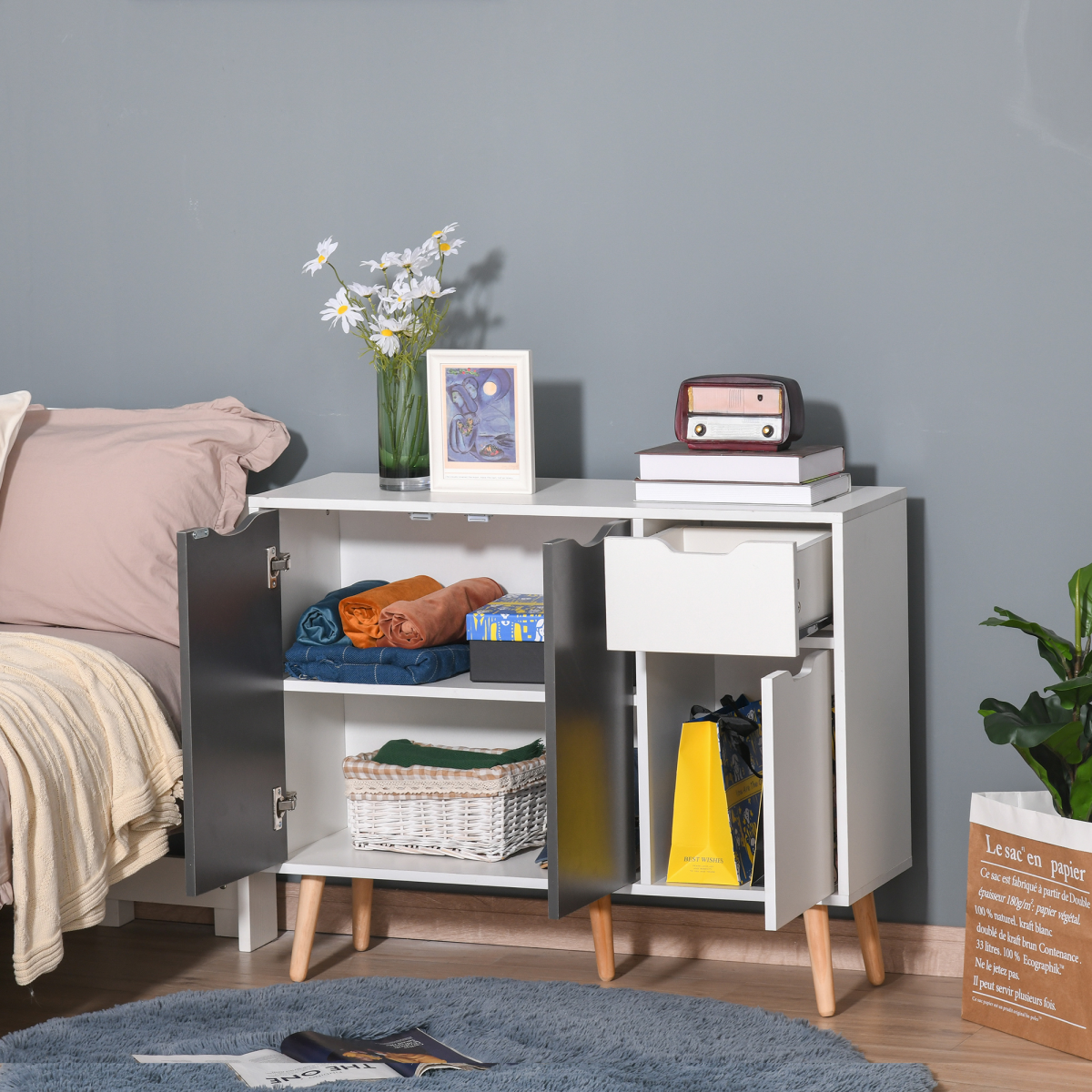 Storage Cabinet Sideboard with Drawer Bedroom, Living Room, Home Office