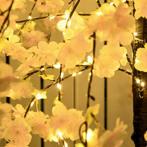 HOMCOM 180cm Cherry Blossom Tree Light with 350 LED Lights Fake Sakura Tree