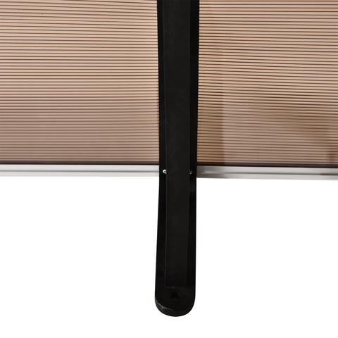 Outsunny 80 L x 195 W x 23 H cm Clear Polycarbonate Curved Awning Black