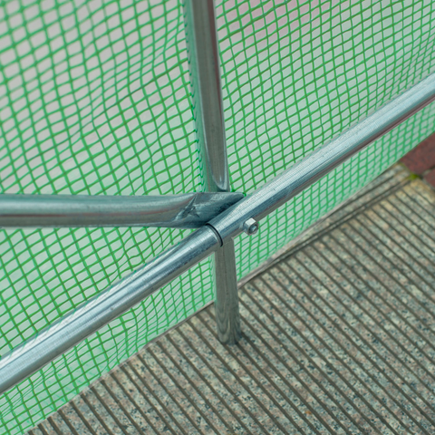 2.5 x 2m Walk-In Polytunnel Greenhouse with Steel Frame Roll Up Door Green