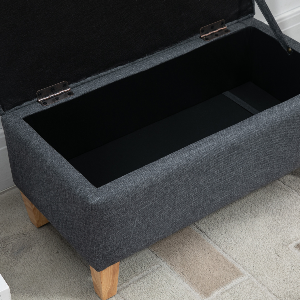 Linen Storage Ottoman Footstool for Toy Box, Bed End, Shoe Bench, Seating