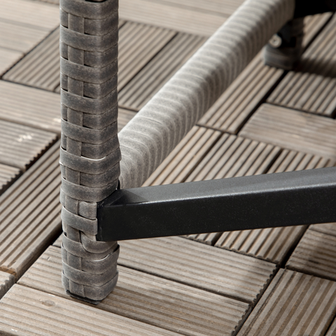 PE Wicker Outdoor Coffee Table w/ Plastic Board Under the Full Woven Table Top