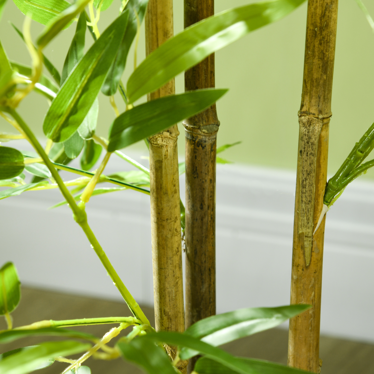 HOMCOM Artificial Plant Bamboo Artificial Tree Height 120 cm with Pot