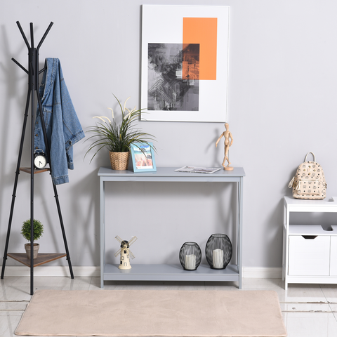 Wooden Console Table Storage Drawer Shelf Entryway Display Stand