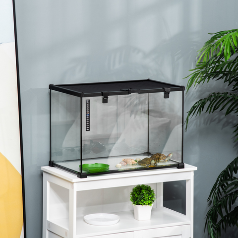50 x 30 x 35 cm Reptile Terrarium for Lizards, Horned Frogs, Snakes, Black