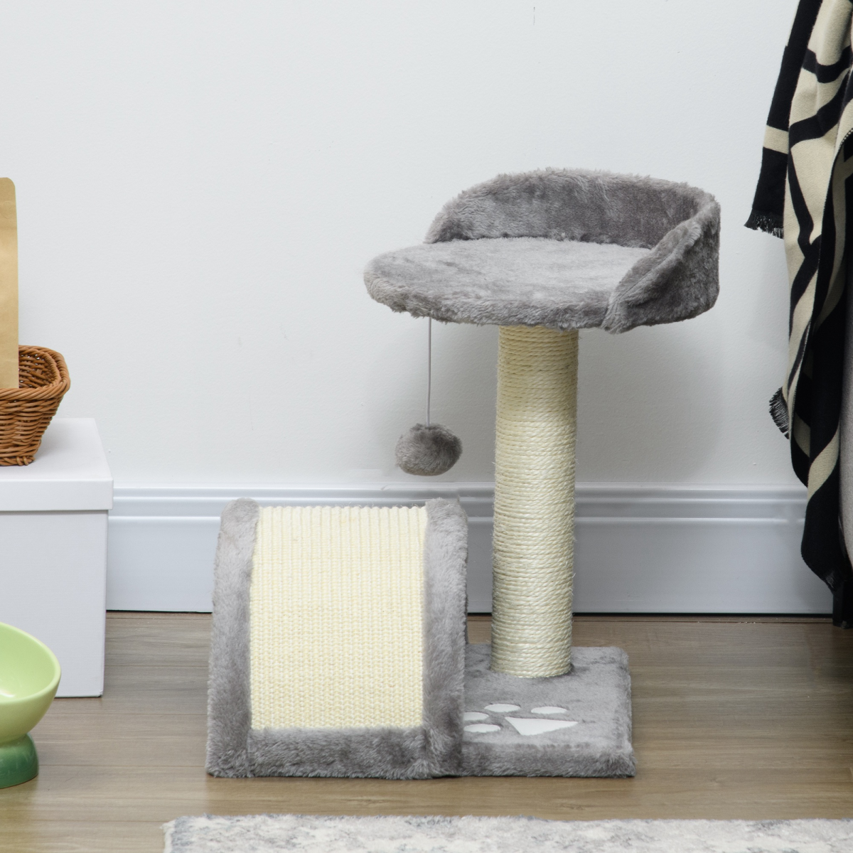 Cat Tree, Kitten Scratcher Activity Centre w/ Sisal Scratching Post, Toy Ball