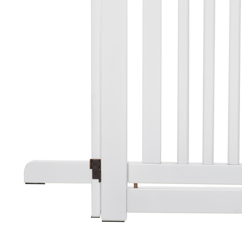 MDF Dog Gate Step over Panel Fence Expandable Folding w/Latch Support Feet White