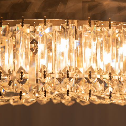 Crystal Ceiling Light Chandeliers Stainless Steel Pendant Silver
