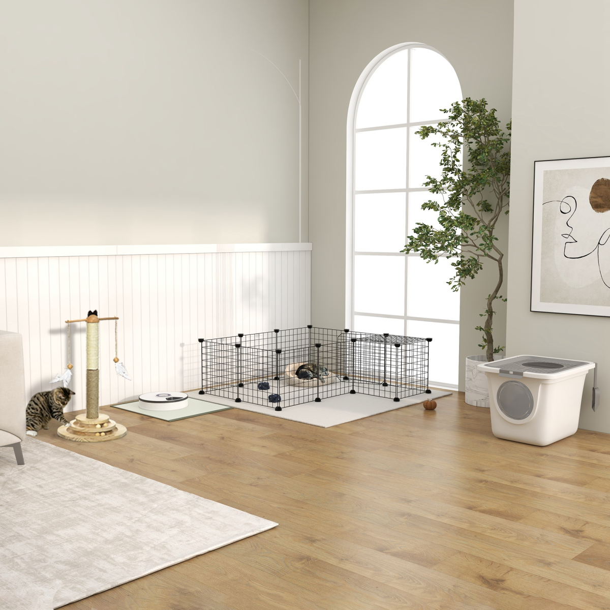 Small Animals Cage DIY 36 Panels Pet Playpen, for Rabbit Guinea Pig Chinchilla