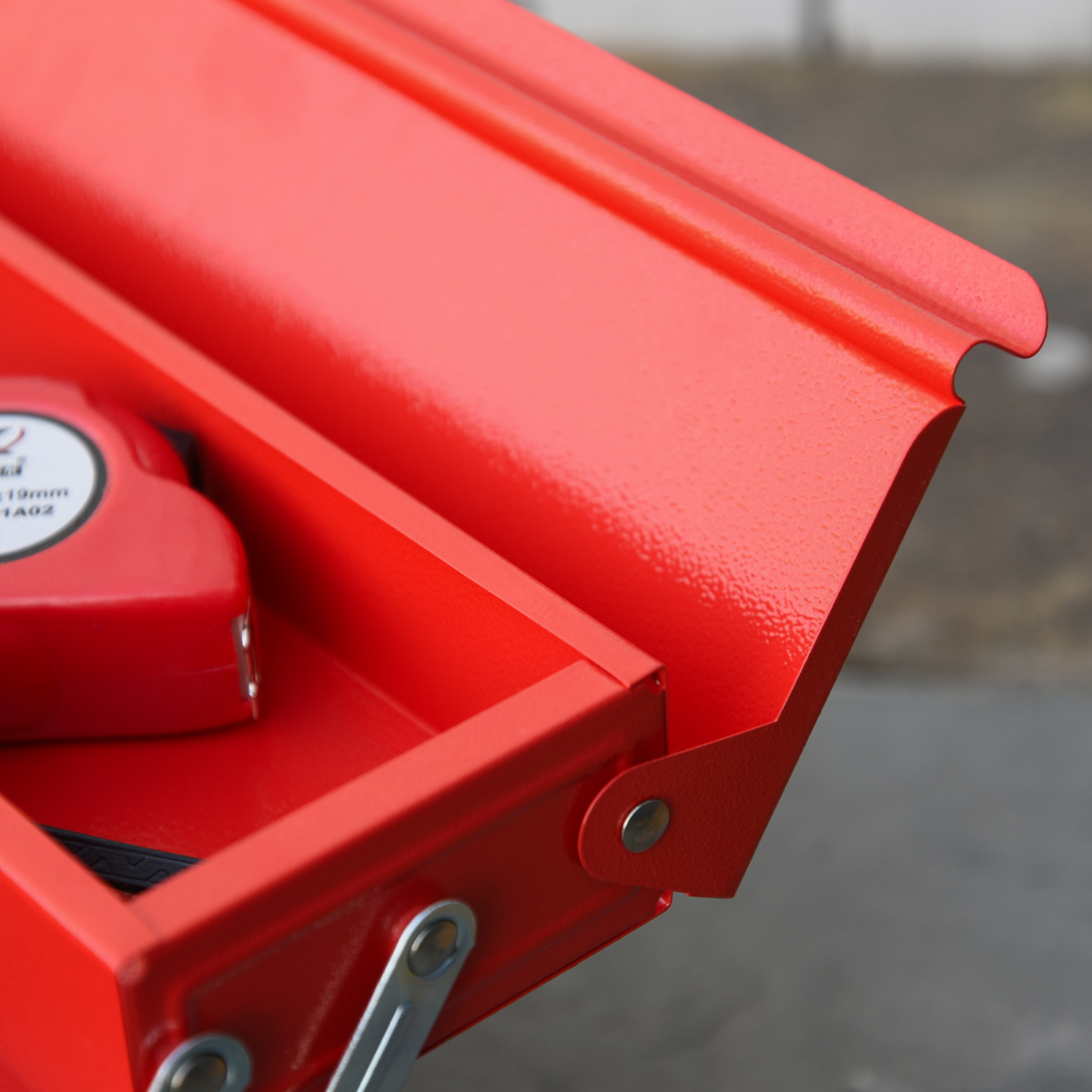 Metal Tool Box 3 Tier 5 Tray Professional Toolbox, 45x22.5x34.5cm, Red