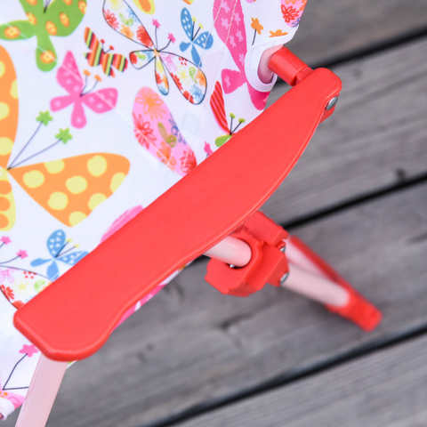 Outsunny Kids Folding Picnic Table Chair Set Butterfly Pattern Outdoor Parasol