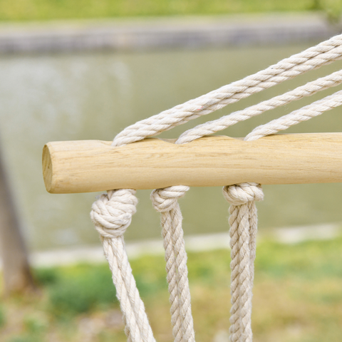 Hanging Hammock Chair Swing Thick Rope Frame Safe Wide Seat