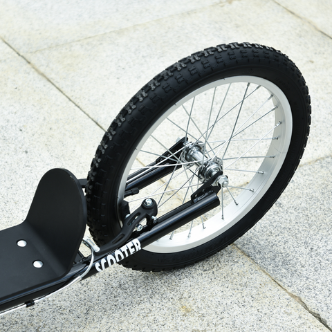 90-96cm Kids Kick Scooter Adjustable Handlebar Inflatable Wheels Black HOMCOM