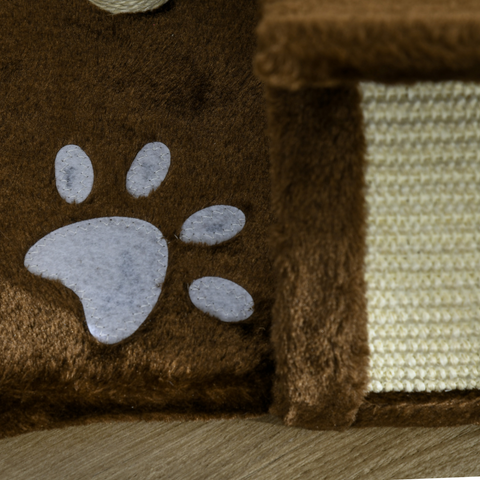 Cat Tree Plush Scratcher Kitty Activity Play Center Top Bar Tunnel Dangling Ball